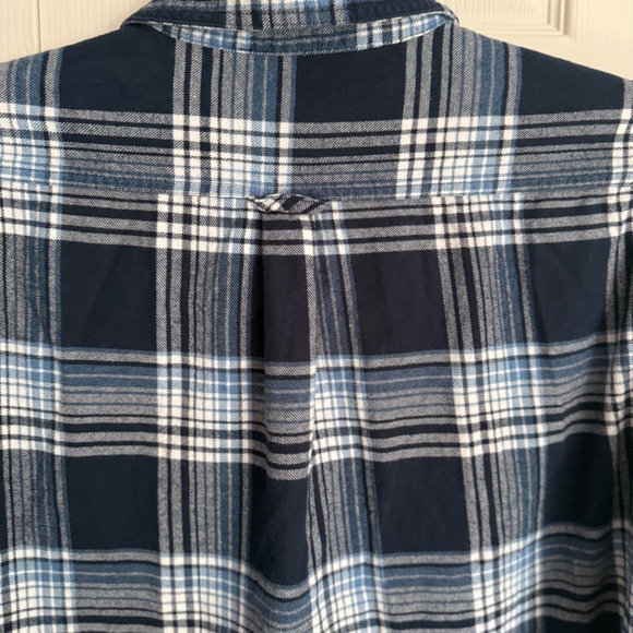 Eddie Bauer Flannel Shirt Blue Plaid Button Down Size L - Picture 7 of 7